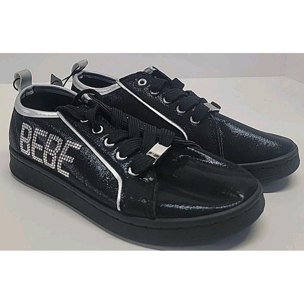 Nwt Girl's Bebe Kids Rhinestones‎ Black Shoes Size 3